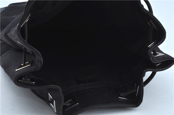 Authentic GUCCI Backpack GG Canvas Leather 0030249 Black J9587