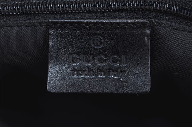 Authentic GUCCI Backpack GG Canvas Leather 0030249 Black J9587