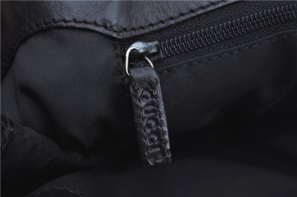 Authentic GUCCI Backpack GG Canvas Leather 0030249 Black J9587