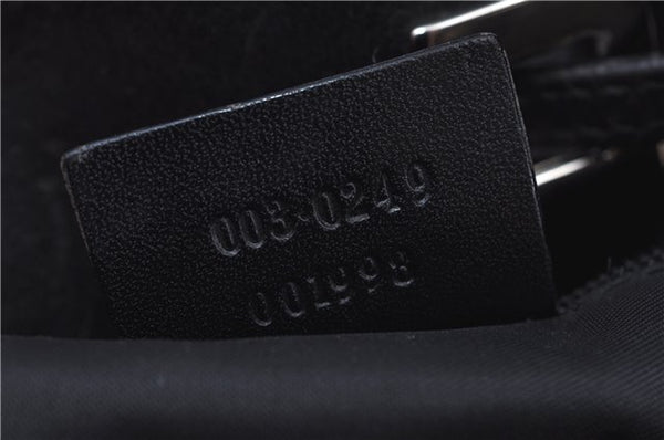 Authentic GUCCI Backpack GG Canvas Leather 0030249 Black J9587