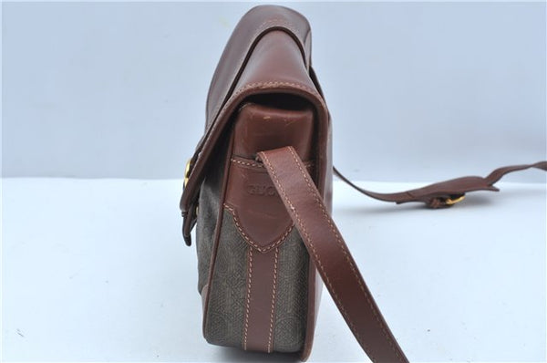 Authentic GUCCI Shoulder Cross Body Bag Logo Canvas Leather Khaki Junk J9591