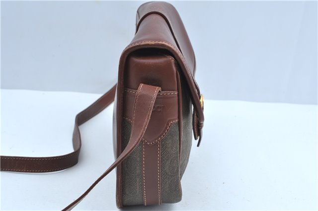 Authentic GUCCI Shoulder Cross Body Bag Logo Canvas Leather Khaki Junk J9591