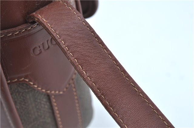 Authentic GUCCI Shoulder Cross Body Bag Logo Canvas Leather Khaki Junk J9591