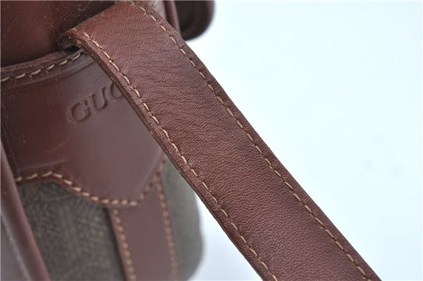 Authentic GUCCI Shoulder Cross Body Bag Logo Canvas Leather Khaki Junk J9591