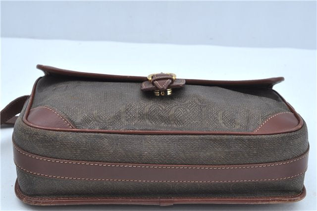 Authentic GUCCI Shoulder Cross Body Bag Logo Canvas Leather Khaki Junk J9591