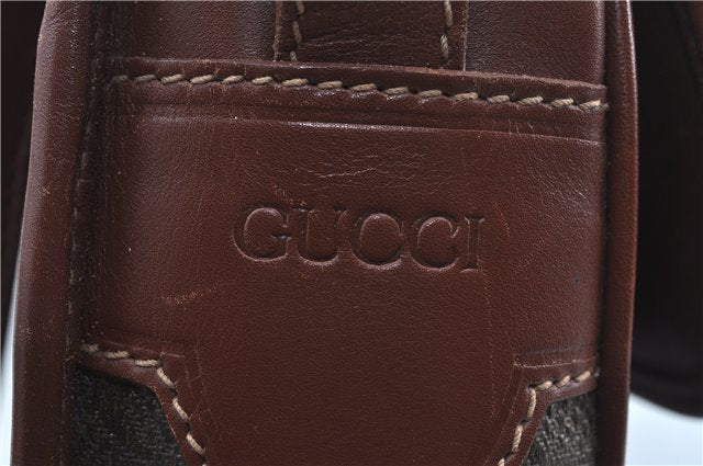 Authentic GUCCI Shoulder Cross Body Bag Logo Canvas Leather Khaki Junk J9591