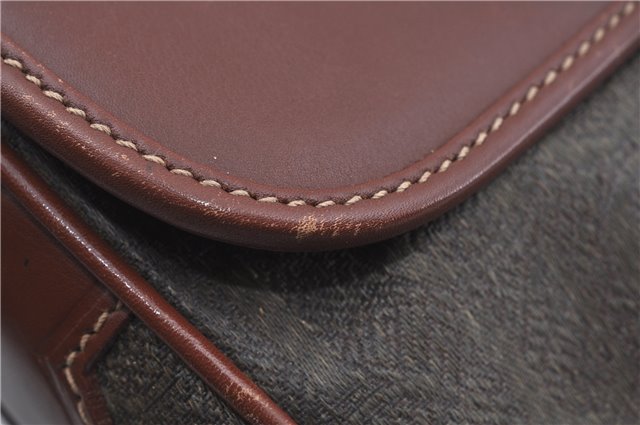 Authentic GUCCI Shoulder Cross Body Bag Logo Canvas Leather Khaki Junk J9591