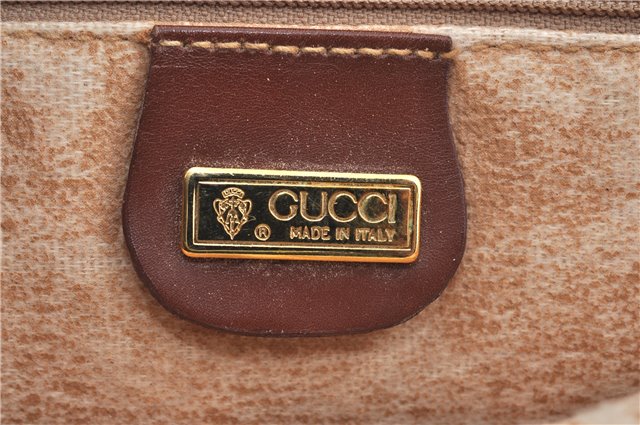 Authentic GUCCI Shoulder Cross Body Bag Logo Canvas Leather Khaki Junk J9591