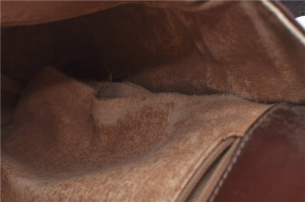 Authentic GUCCI Shoulder Cross Body Bag Logo Canvas Leather Khaki Junk J9591