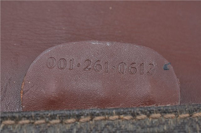 Authentic GUCCI Shoulder Cross Body Bag Logo Canvas Leather Khaki Junk J9591