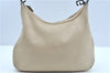 Authentic GUCCI Shoulder Cross Body Bag Purse Leather Nylon 0013341 Ivory J9593