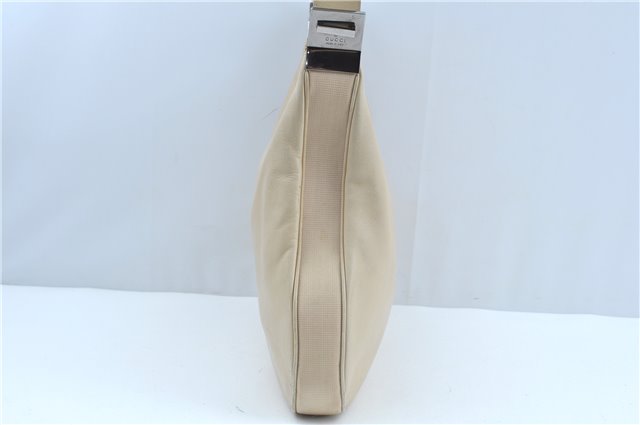 Authentic GUCCI Shoulder Cross Body Bag Purse Leather Nylon 0013341 Ivory J9593