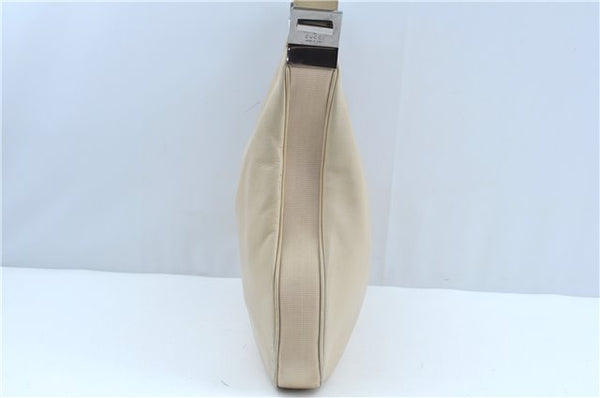 Authentic GUCCI Shoulder Cross Body Bag Purse Leather Nylon 0013341 Ivory J9593