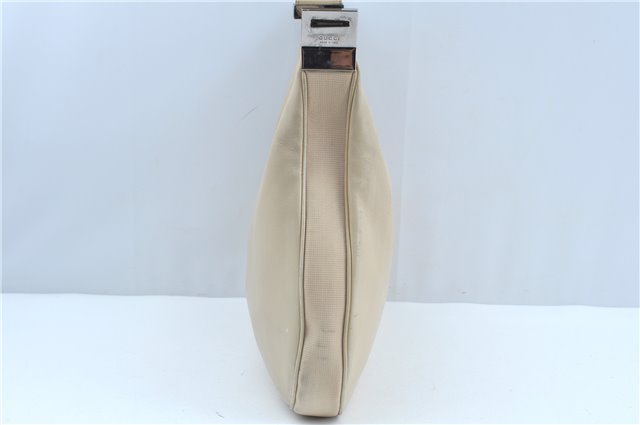 Authentic GUCCI Shoulder Cross Body Bag Purse Leather Nylon 0013341 Ivory J9593