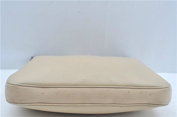 Authentic GUCCI Shoulder Cross Body Bag Purse Leather Nylon 0013341 Ivory J9593