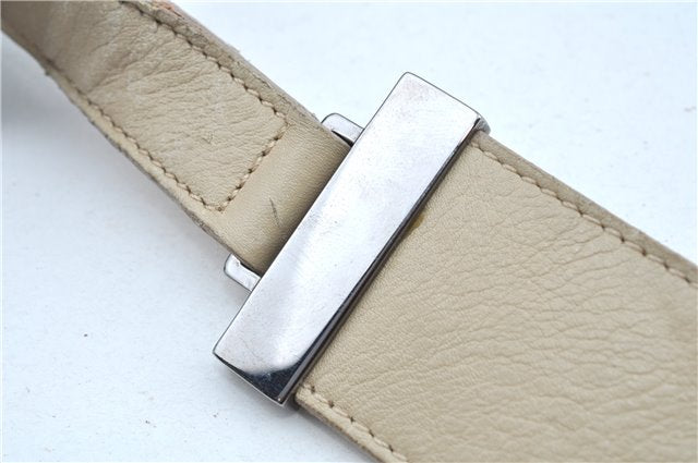 Authentic GUCCI Shoulder Cross Body Bag Purse Leather Nylon 0013341 Ivory J9593