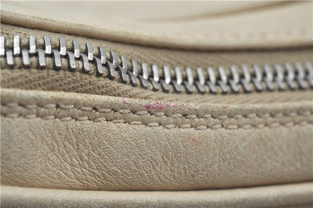 Authentic GUCCI Shoulder Cross Body Bag Purse Leather Nylon 0013341 Ivory J9593