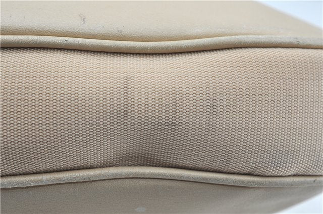 Authentic GUCCI Shoulder Cross Body Bag Purse Leather Nylon 0013341 Ivory J9593