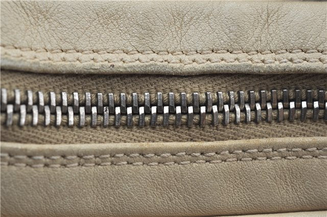 Authentic GUCCI Shoulder Cross Body Bag Purse Leather Nylon 0013341 Ivory J9593