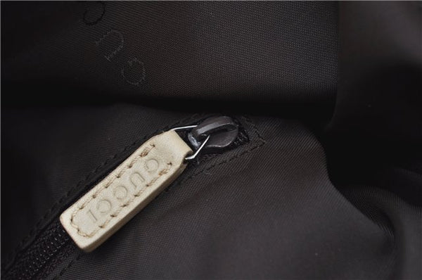 Authentic GUCCI Shoulder Cross Body Bag Purse Leather Nylon 0013341 Ivory J9593