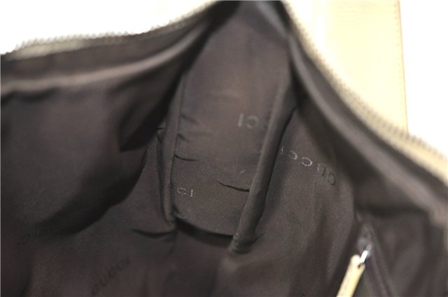 Authentic GUCCI Shoulder Cross Body Bag Purse Leather Nylon 0013341 Ivory J9593