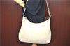 Authentic GUCCI Shoulder Cross Body Bag Purse Leather Nylon 0013341 Ivory J9593
