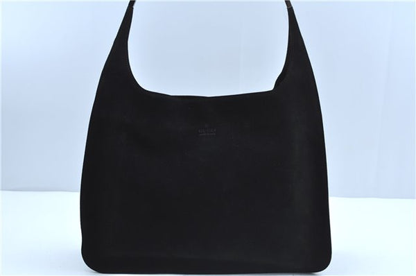 Authentic GUCCI Vintage Shoulder Hand Bag Suede Leather 0013192 Black Junk J9594