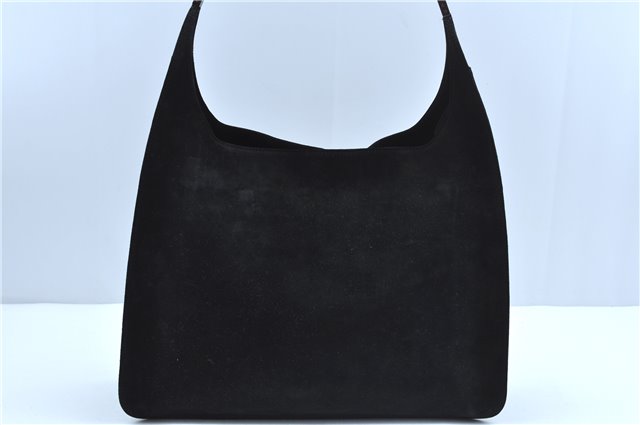 Authentic GUCCI Vintage Shoulder Hand Bag Suede Leather 0013192 Black Junk J9594