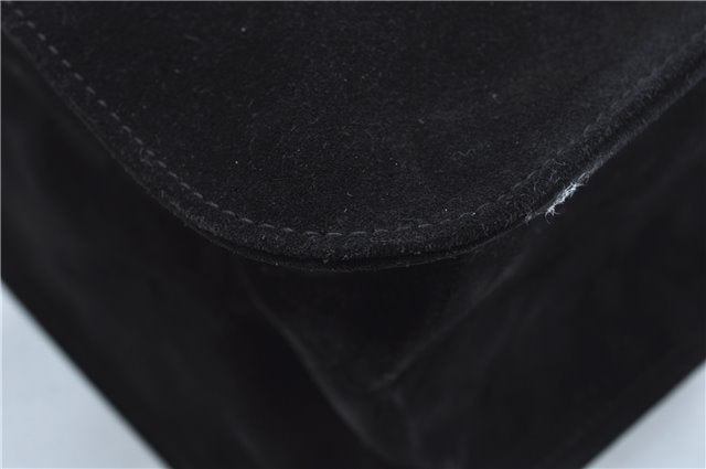 Authentic GUCCI Vintage Shoulder Hand Bag Suede Leather 0013192 Black Junk J9594