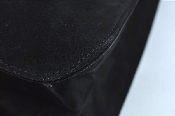 Authentic GUCCI Vintage Shoulder Hand Bag Suede Leather 0013192 Black Junk J9594
