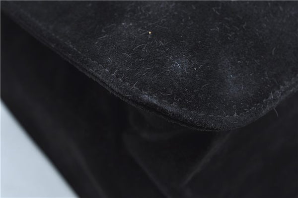 Authentic GUCCI Vintage Shoulder Hand Bag Suede Leather 0013192 Black Junk J9594