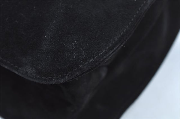 Authentic GUCCI Vintage Shoulder Hand Bag Suede Leather 0013192 Black Junk J9594