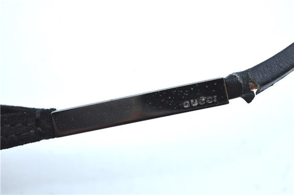 Authentic GUCCI Vintage Shoulder Hand Bag Suede Leather 0013192 Black Junk J9594