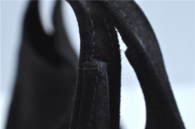 Authentic GUCCI Vintage Shoulder Hand Bag Suede Leather 0013192 Black Junk J9594