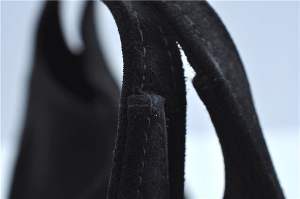 Authentic GUCCI Vintage Shoulder Hand Bag Suede Leather 0013192 Black Junk J9594