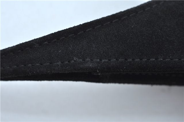 Authentic GUCCI Vintage Shoulder Hand Bag Suede Leather 0013192 Black Junk J9594