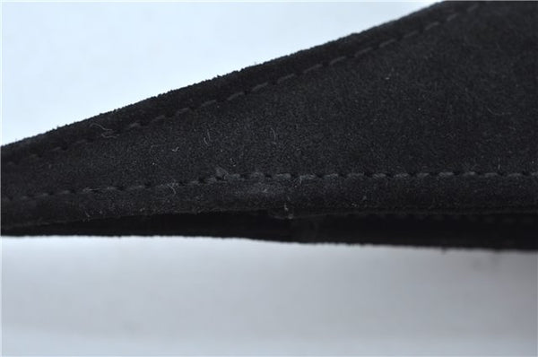 Authentic GUCCI Vintage Shoulder Hand Bag Suede Leather 0013192 Black Junk J9594