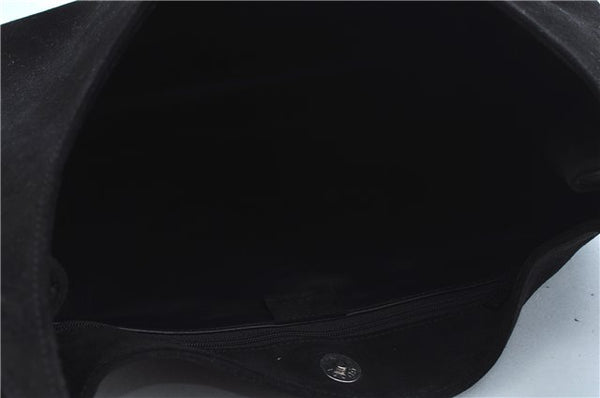 Authentic GUCCI Vintage Shoulder Hand Bag Suede Leather 0013192 Black Junk J9594