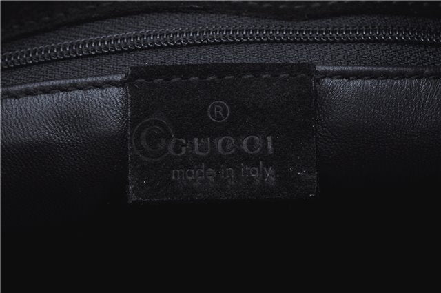 Authentic GUCCI Vintage Shoulder Hand Bag Suede Leather 0013192 Black Junk J9594