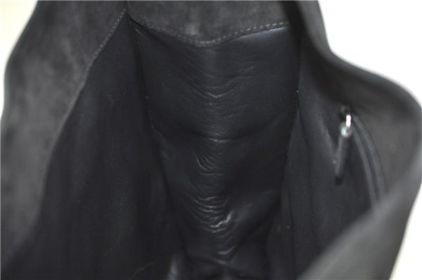 Authentic GUCCI Vintage Shoulder Hand Bag Suede Leather 0013192 Black Junk J9594