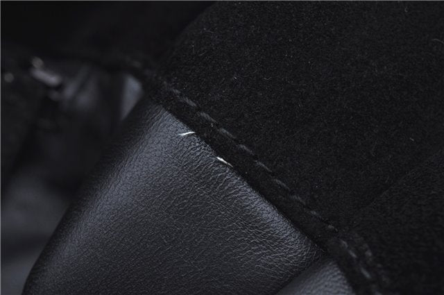 Authentic GUCCI Vintage Shoulder Hand Bag Suede Leather 0013192 Black Junk J9594