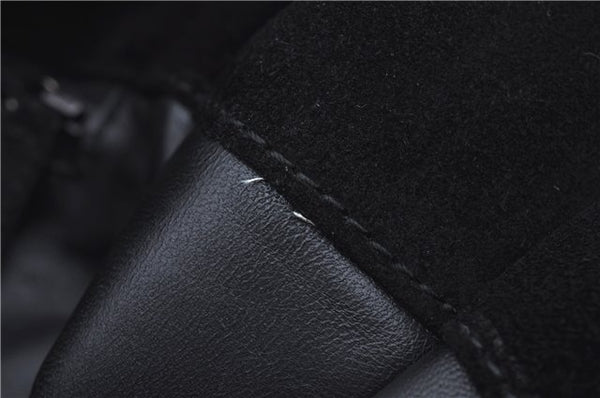 Authentic GUCCI Vintage Shoulder Hand Bag Suede Leather 0013192 Black Junk J9594