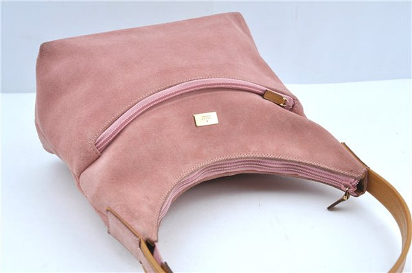 Authentic GUCCI Shoulder Hand Bag Purse Suede Leather 0013386 Pink J9598