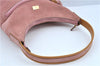 Authentic GUCCI Shoulder Hand Bag Purse Suede Leather 0013386 Pink J9598