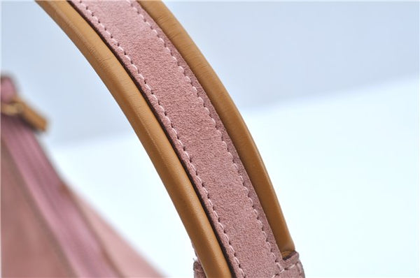 Authentic GUCCI Shoulder Hand Bag Purse Suede Leather 0013386 Pink J9598