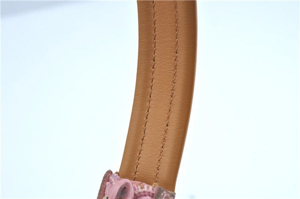 Authentic GUCCI Shoulder Hand Bag Purse Suede Leather 0013386 Pink J9598