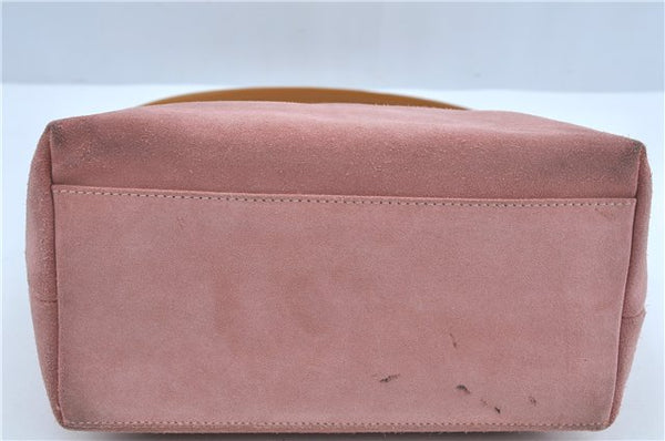 Authentic GUCCI Shoulder Hand Bag Purse Suede Leather 0013386 Pink J9598