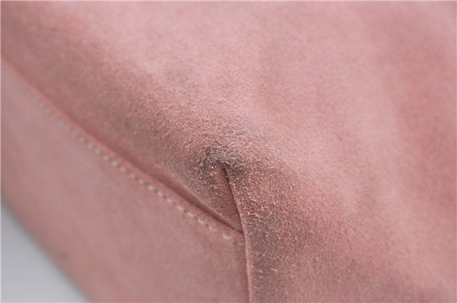 Authentic GUCCI Shoulder Hand Bag Purse Suede Leather 0013386 Pink J9598