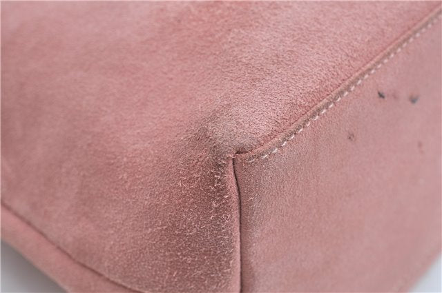 Authentic GUCCI Shoulder Hand Bag Purse Suede Leather 0013386 Pink J9598