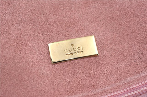 Authentic GUCCI Shoulder Hand Bag Purse Suede Leather 0013386 Pink J9598